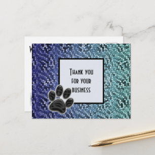 Inexpensive Thank You for your Business Animal Paw Postcard