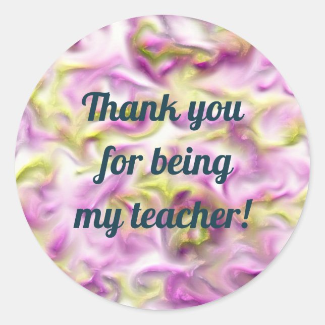 Inexpensive Thank You Purple Teacher Appreciation Classic Round Sticker (Front)