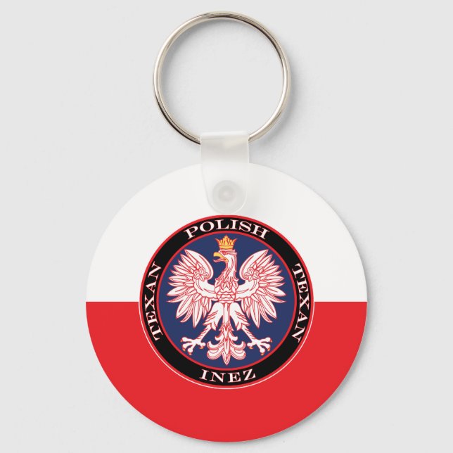 Inez Polish Texan Key Ring (Front)