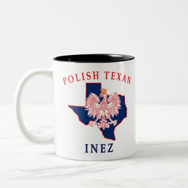 Inez Polish Texan Two-Tone Coffee Mug (Left)
