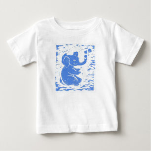Infant Baby Blue Elephant blowing bubbles T-shirt