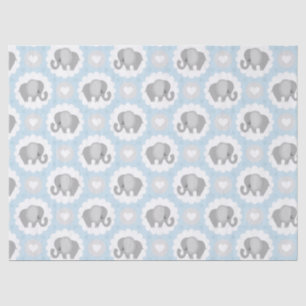 Infant Baby Boy Blue Elephant Shower Gift Tissue Paper