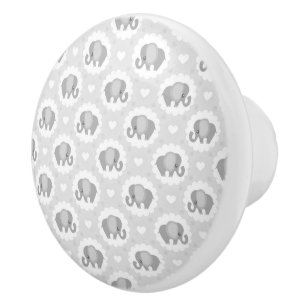 Infant Baby Neutral Elephant Shower Gift Ceramic Knob