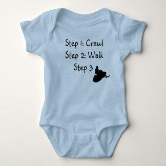 Infant Boy (blue Crawl, Walk, Ride" Baby Bodysuit