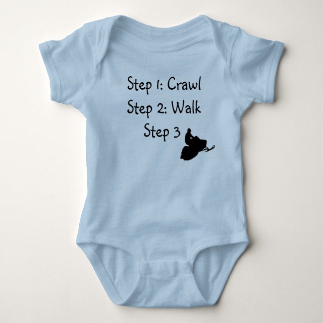 Infant Boy (blue Crawl, Walk, Ride" Baby Bodysuit (Front)