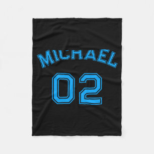Infant Boy Blue Name Jersey Number Srts Cotton Bab Fleece Blanket