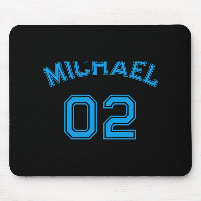 Infant Boy Blue Name Jersey Number Srts Cotton Bab Mouse Pad (Front)