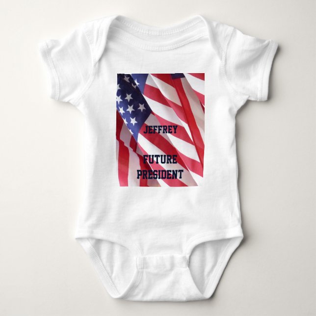 Infant Creeper, Flags, Future President Baby Bodysuit (Front)