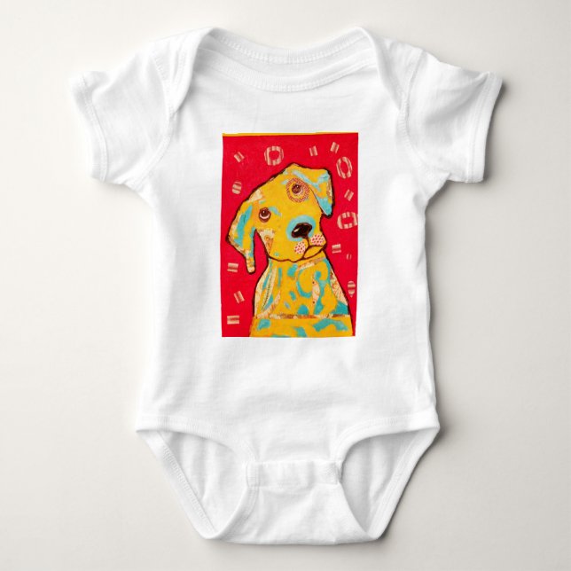 Infant Creeper with Curious Dog Design (Front)