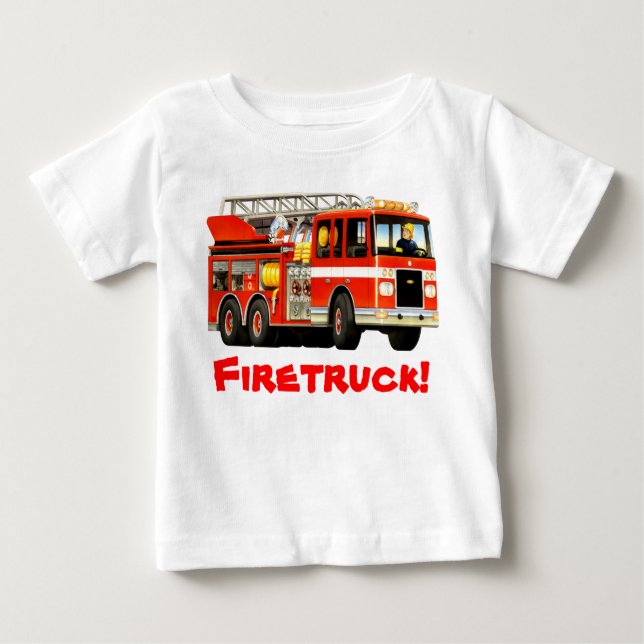 Infant Fire Truck Baby T-Shirt (Front)