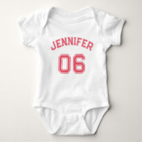 Infant Girl Name Jersey Number Sports Soft Cotton