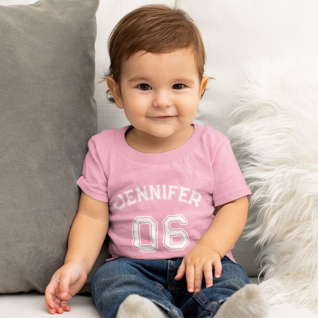 Infant Girl Name Jersey Number Sports Soft Cotton Baby T-Shirt (Infant Girl Name Jersey Number Sports Soft Cotton Baby T-Shirt)