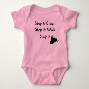 Infant Girl (pink Crawl, Walk, Ride" Baby Bodysuit