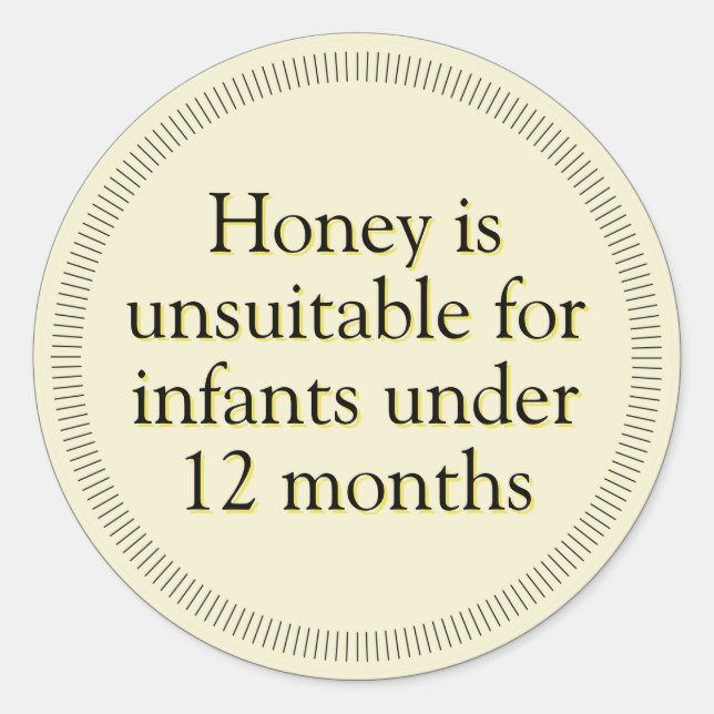 Infant Honey Warning Cornflower Blue Classic Round Sticker (Front)