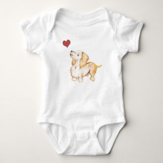 infant I love dachshunds winnie the dachshund Baby Bodysuit
