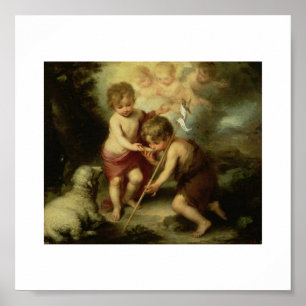 Infant Jesus and John the Baptist circa 1600's Poster