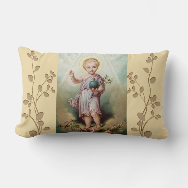 Infant Jesus holding the world Lumbar Cushion (Front)