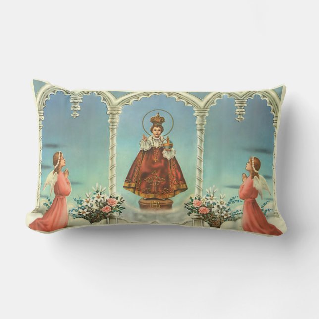 Infant Jesus of Prague w/angels Lumbar Cushion (Front)