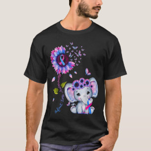 Infant Loss Awareness Pink And Blue Hippie Elephan T-Shirt