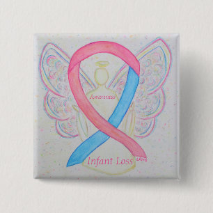 Infant Loss Awareness Ribbon Angel Custom Art Pins