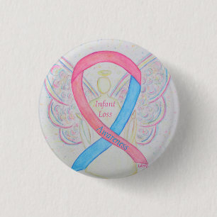 Infant Loss Awareness Ribbon Angel Custom Art Pins