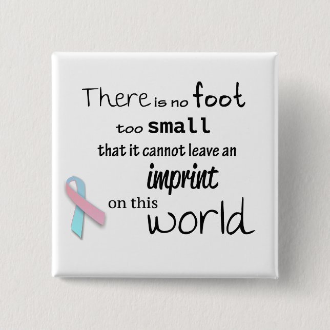 Infant loss awareness square button (Front)