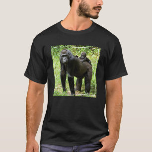 Infant Lowland Gorilla on Mother's Back T-Shirt