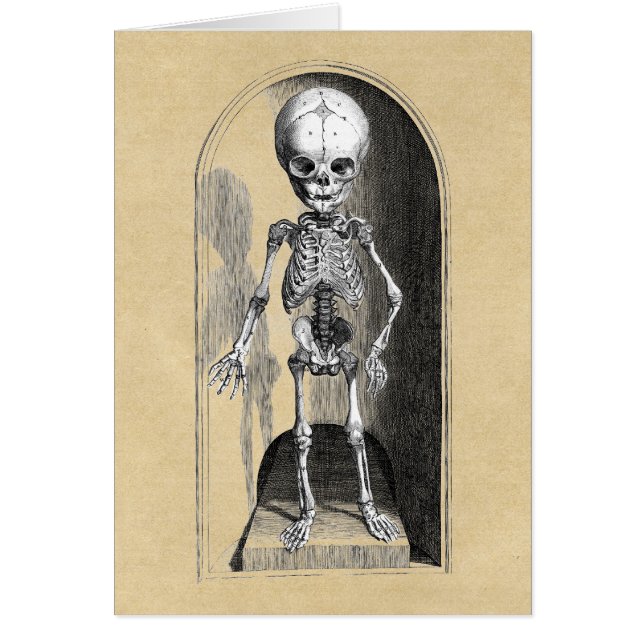 Infant Skeleton Front / Back Halloween Card (Front)