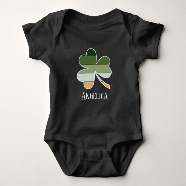 Infant St. Patrick's Day Lucky Irish Shamrock Baby Bodysuit (Front)