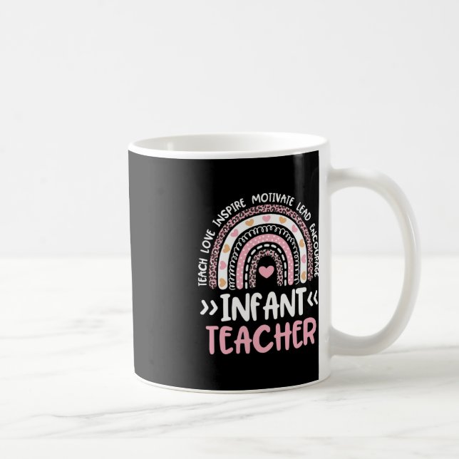 Infant Teacher Cute Tie Dye Rainbow Heart Daycare  Coffee Mug (Right)