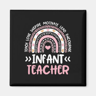 Infant Teacher Cute Tie Dye Rainbow Heart Daycare  Magnet