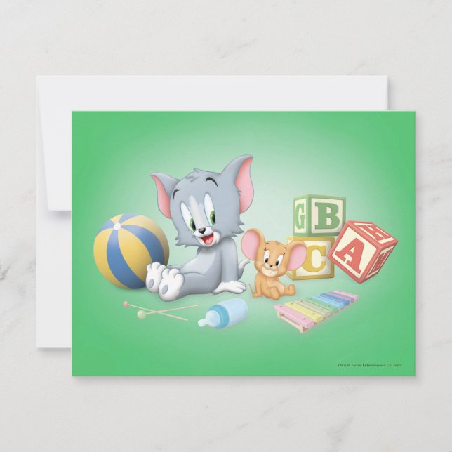 Infant Tom and Jerry Playing With Toys Card (Front)