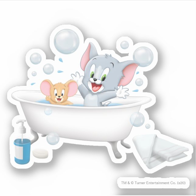 Infant Tom and Jerry Taking a Bath (Front)