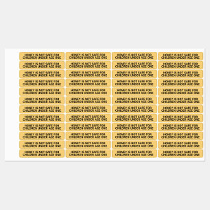 Infant Warning Honey Jar Lid Security Label Yellow