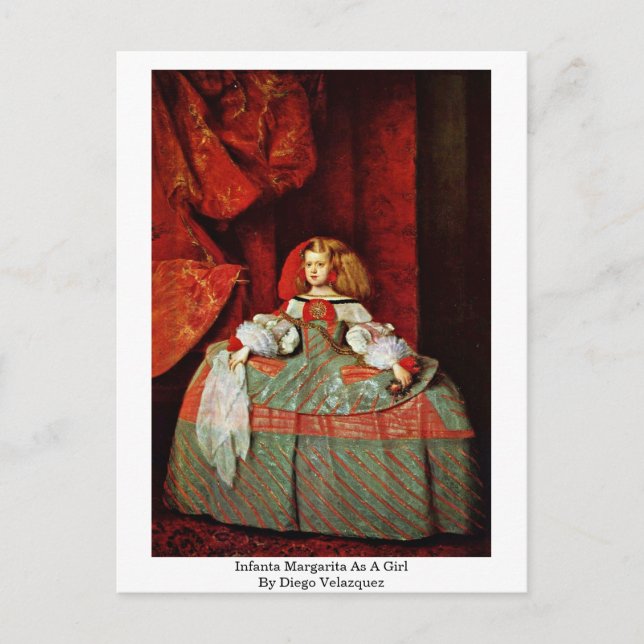 Infanta Margarita As A Girl By Diego Velazquez Postcard (Front)