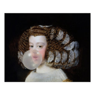 Infanta Maria Teresa blowing bubble gum Poster