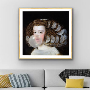 Infanta Maria Teresa blowing bubble gum Poster