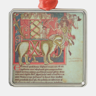 Infantry attacking an elephant metal tree decoration