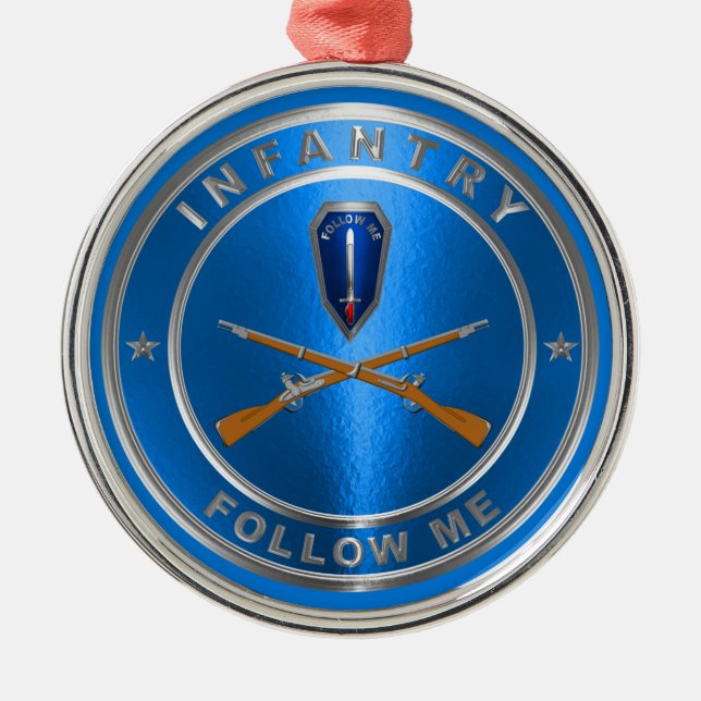 INFANTRY VETERAN Christmas Metal Ornament (Front)