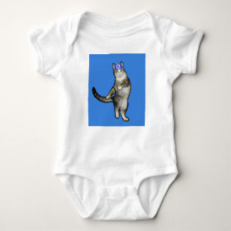 Infants Chanukkah Gift Creeper Dancing Cat Kippah