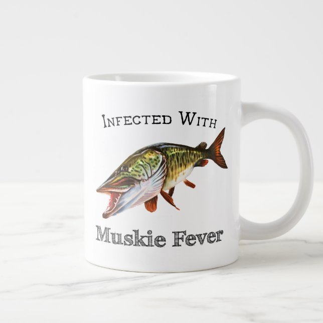 Infected With Muskie Fever Large Coffee Mug (Right)