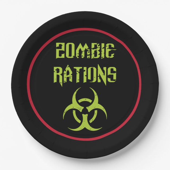 Infected Zombie Rations Paper Plate (Front)