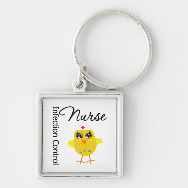 Infection Control Nurse Chick v1 Key Ring (Front)