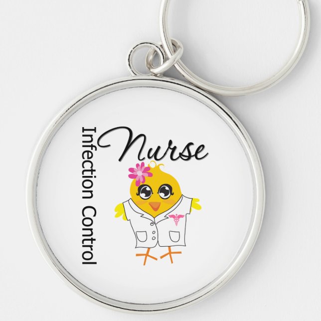 Infection Control Nurse Chick v2 Key Ring (Front)