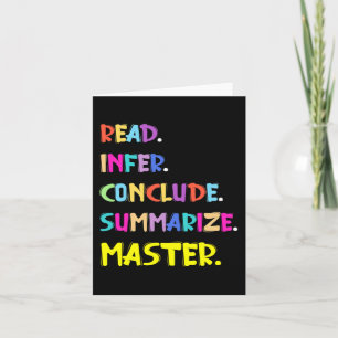 Infer Conclude Summarise Master Teachers Test Day  Card