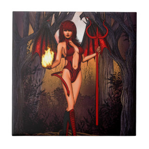 Infernal Temptress" Ceramic Tile