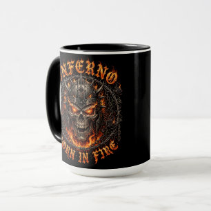 Inferno Born In Fire,Fiery Demon Skull Mug