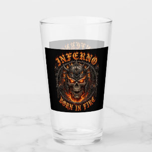 Inferno Born In Fire Mug Fiery Demon Skull Glass