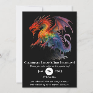 Inferno Drip Dragon Birthday Invitation