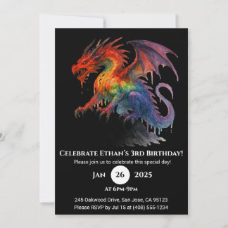 Inferno Drip Dragon Birthday Invitation